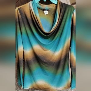 Fun colored cowl neck shirt
